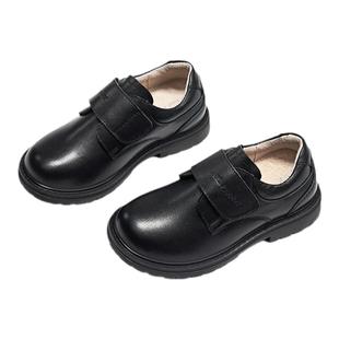 暇步士童鞋儿童皮鞋男童黑色皮鞋真皮软底表演中大童学生演出鞋子