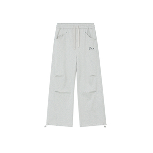 FORNINES重磅420g毛圈卫裤男潮牌宽松阔腿直筒休闲裤春秋美式长裤