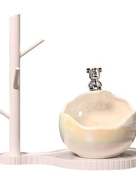 轻奢小熊钥匙收纳玄关摆件入户鞋柜客厅电视柜家居装饰品乔迁礼物