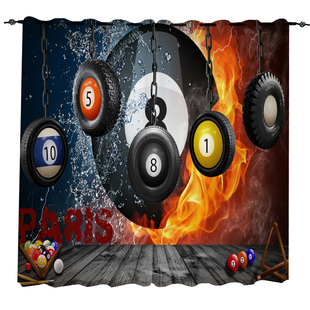 台球桌球室网咖网游休闲会所卧室隔断轰趴馆个性创意遮光窗帘定制