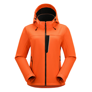 黑冰软壳衣女加绒保暖耐磨秋冬户外防风徒步登山抓绒外套厚2515