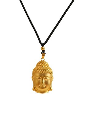 爆款越南沙金佛头吊坠佛佑安康大日如来莲花编绳复古佛头吊坠