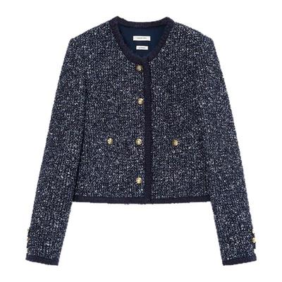 concise-white/简白 秋冬新款粗花呢小香风女外套银泰百货 301257