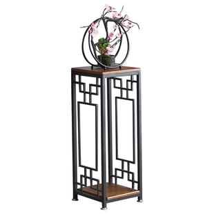 新中式花架阳台花架置物架铁艺花架子花盆架客厅落地式花台架收纳