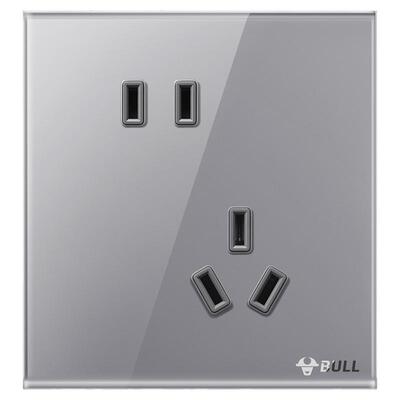 高晶玻璃16a开关公牛灰