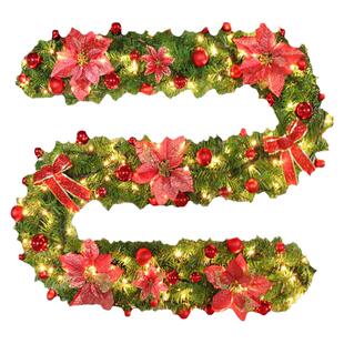 圣诞节装饰藤条2.7米商场酒店走廊扶梯玻璃门庭橱窗吊顶挂件花环