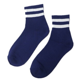 学生袜条纹二道杠袜子女纯棉中筒袜春夏秋季薄款韩版女袜棉袜日系