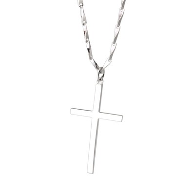 925纯银简约十字架男女款项链
