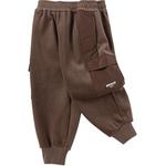 巴拉巴拉男童裤子宝宝加绒灯芯绒长裤秋冬款童装儿童工装休闲裤厚