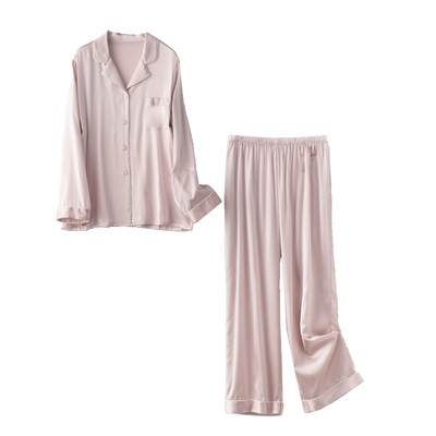 恒源祥真丝睡衣男女夏季两件套
