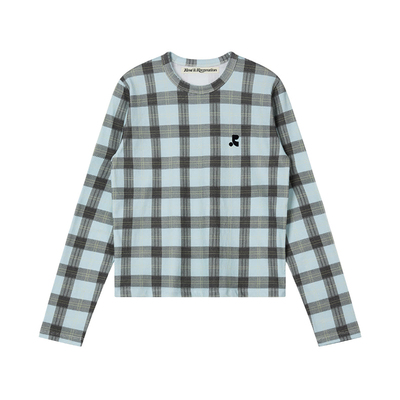 RR格纹刺绣LOGO长袖T恤女款