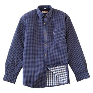 冬季男士纯棉加厚衬衫夹棉保暖棉衬衣中老年加棉舒适爸爸寸衫棉袄