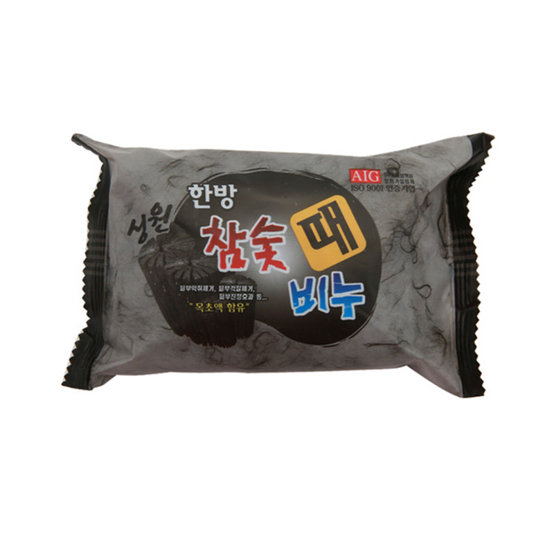 韩国进口城愿木炭搓泥皂竹炭清洁香皂去角质淋雨沐浴肥皂去灰女士