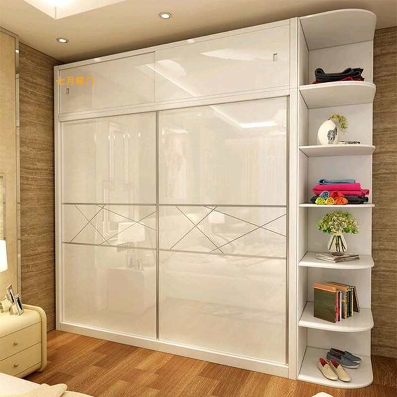 北欧风衣柜门定制玻璃推拉滑移门卧室现代简约定做衣橱门儿童房