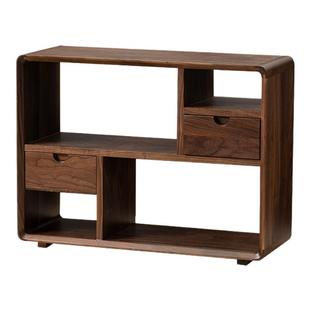 北美黑胡桃木实木沙发边柜侧边贵客厅储物置物架原木带抽屉小边几