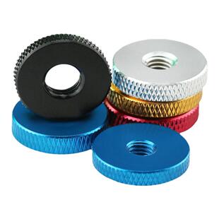 铝合金滚花平面手拧螺母调节螺帽锁紧检具丝母M3M4M5M6M8M10彩色