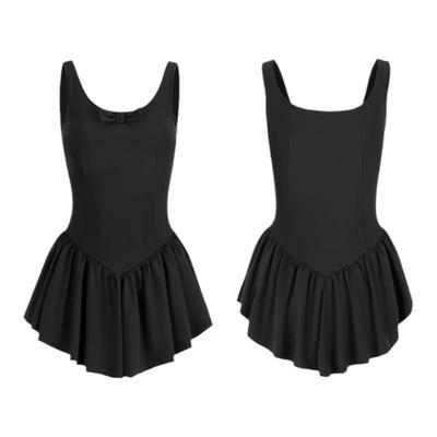 黑色显瘦泳衣诗凯迪芭蕾风泳衣女