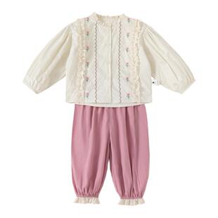 贝贝城儿童春秋套装宝宝甜美娃娃衫两件套女童韩版简约春天衣服潮