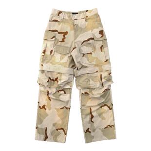 Far Archive 24fw 沙漠黄迷彩伞兵裤工装裤二合一廓形长裤可拆卸