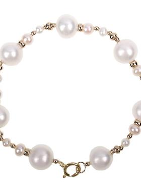 kream14k包金拼接天然珍珠项链