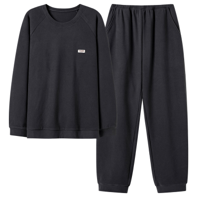 男士德绒睡衣春秋季青少年男款加厚加绒秋冬大码家居服套装可外穿