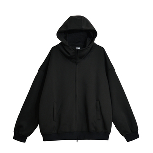 黑色美式复古卫衣外套春秋女款韩系宽松连帽长袖拉链开衫2026新款