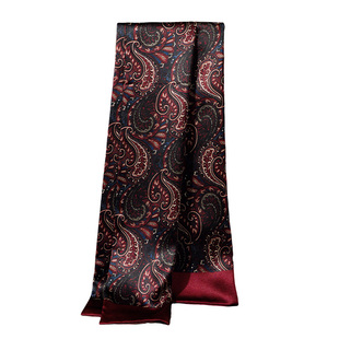 本命年男士围巾冬季真丝丝巾高档杭州丝绸男款围脖护颈红色男秋冬