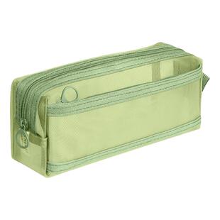 透明可爱笔袋双层立体文具盒小学生初中女生男孩2024新款高颜值ins风大容量拉链手拎收纳袋多色简约不撞款