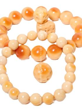 怀柔家缅甸黄玉手串星球陨石