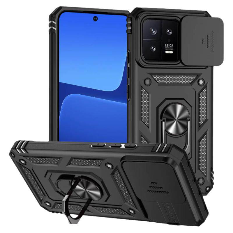 适用小米13手机壳军工级防摔小米13pro保护套Xiaomi新款推窗滑盖镜头十三磁吸一体指环支架13por全包创意潮壳