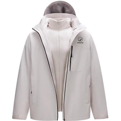 骆驼男装熊猫溯元者三合一冲锋衣25年秋冬新款防风防水登山服女