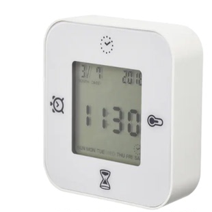 上海宜家库克斯钟温度计闹铃计时器白色台钟闹钟多功能国内代购