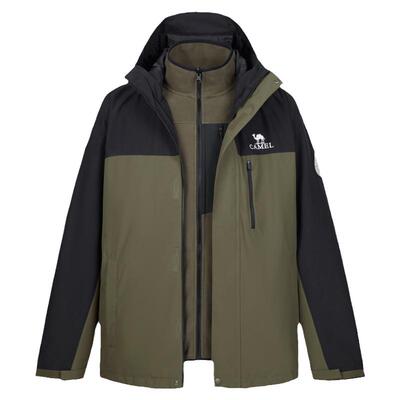 骆驼女装三合一夹克外套防泼水