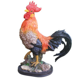 创意仿真大公鸡摆件树脂陶瓷母鸡雕塑生肖动物庭院家居装饰工艺品