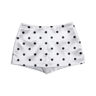 CLIMAX VISION冰爽缎面波点防走光包臀短裙辣妹显瘦半身mini裙裤