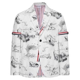 [24期免息][秋冬新品]THOM BROWNE男士2025秋冬风景印花西装外套