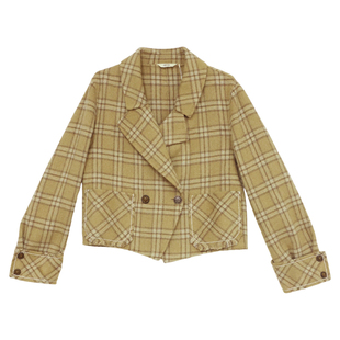 it'real瑞尔冬季新款复古格纹经典不规则呢子衣毛呢外套女