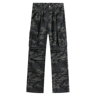 小尼力多口袋工装迷彩长裤