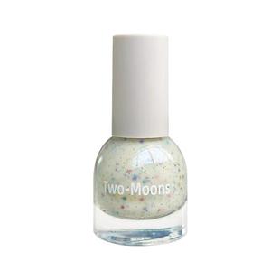 薄荷黑巧 蓝绿色美甲！twomoons指甲油女免烤速干安全无毒可撕脚