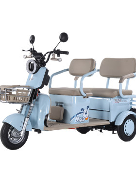 电瓶车老年人客货两用双排代步车