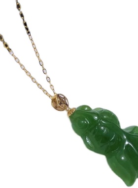 碧玉连年有鱼平安扣挂件项链坠