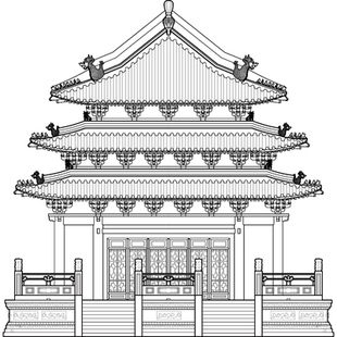 斗拱三重檐攒尖顶殿阁类仿古建筑施工图cad电子版芙蓉古城大门1