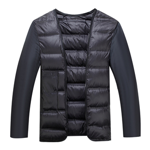 皮尔卡丹中年男双面呢羊绒夹克羊毛呢子白鸭绒内胆可拆卸加厚外套