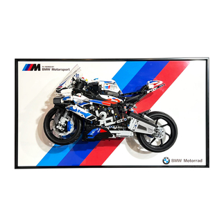 兼容高42130宝马M1000RR摩托车42159雅马哈积木上墙装饰展示背板