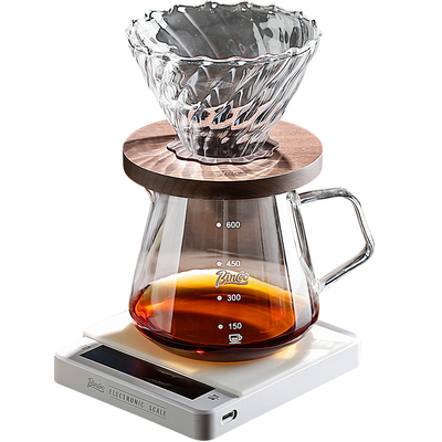 Bincoo咖啡滤杯玻璃胡桃木v60