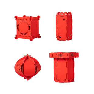 张小凤立体灯笼2026新款万年红加厚纸新年新春挂件书法手写装饰过年专用创意结婚空白福卡挂件手工春节