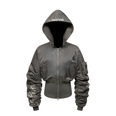 连帽辣妹拉链修身显瘦秋冬宽松