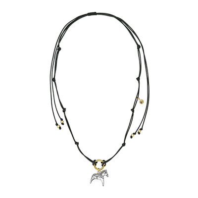 LAZY CIRCLES小马皮绳毛衣链女手工编织可调节秋冬氛围感长款项链