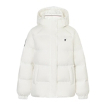 POLOWALK女士白色短款面包羽绒服冬季新款百搭可拆卸连帽保暖外套