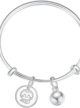 潮宏基萌吉蛇足银手镯本命年生肖